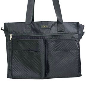 ITIEZY Large Tote Handbag-Black with Detached Zip Bag-Attachable Shoulder Strap